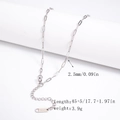 Silver stainless steel paperclip chain necklace with lobster clasp and extension link - 2.5mm Long Paperclip Chain - Silver