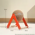 Durable sisal cat scratcher ball with a stable orange wooden triangular frame - Orange Small Ball