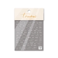 Macro shot of white handwritten nail art stickers with love and heart scripts - Handwritten English Letters Style (to941)