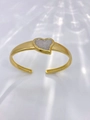 Elegante vergulde open hart armband met micro-geplaveide witte zirkonia stenen - Armband-Goud