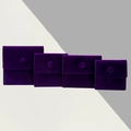 Purple velvet jewelry pouches with snap buttons in four different sizes for storage - Snap Button Style / 7*7cm / Purple