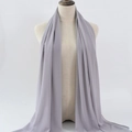 Light purple grey chiffon hijab scarf for women featuring elegant draped texture - 2