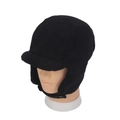 Dettaglio cappello aviatore in velluto a coste nero con paraorecchie regolabili invernali - 2-6 Anni / Nero