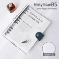 Transparent B5 PVC 6-ring loose-leaf notebook with 90 horizontal lined pages - B5 Black Binder (without Insert)