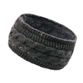 Winter charcoal grey knitted headband with colorful flecks and warm fleece lining - Dark Grey with Confetti