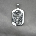 Silberner Cobra Relief Anhänger aus robustem Titanstahl im Vintage Stil für Herren - Cobra-Anhänger (Ohne Kette)