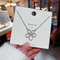 Elegante collana d'argento con pendente a fiore in zirconi e catena a O per donna - X423 Fiore a Cinque Petali Argento