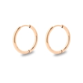 Elegant rose gold titanium steel hoop earrings featuring a slim minimalist circular design - 2.0*14mm / Rose Gold