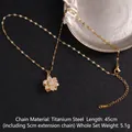 Rotating clover flower pendant necklace in 18K gold finish with zircon insets - 18K Gold Pavé Flower Rotating Style (A840)