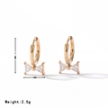 Gold bow zircon earrings with 17.6mm height and 10mm width dimensions and weight - Gold-White Zircon