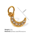 Elegant 18K gold plated crescent moon pendant with rhinestone in stainless steel - Gold Small Moon Pendant