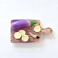 3D simulation eggplant on ceramic cutting board magnetic fridge magnet decor - Eggplant Cutting Board