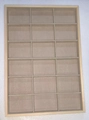 Wooden jewelry display tray with 18 rectangular compartments for rings and earrings - 18-Grid Apricot Microfiber Tray