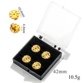 Set sollevatori per orecchini in acciaio dorato in scatola 42mm con dimensioni - Tondo-1 Paio Acciaio + 1 Paio Oro