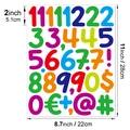 2-inch waterproof colorful vinyl stickers showing height dimensions and number set - 2 Inch Cartoon Numbers & Symbols - Multicolor