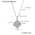 Collana in acciaio inossidabile argento con ciondolo occhio blu e cristalli lucidi - Taglia unica / Collana in Acciaio (TXP094)