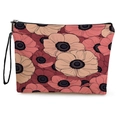 Florale Kosmetiktasche aus Segeltuch mit Anemonenmuster, Reißverschluss und Trageschlaufe - Dichte Anemone (Stil 2)