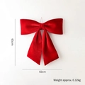 Large red velvet decorative bow for Christmas and New Year measuring 60cm x 65cm - 60cm Butterfly / Red