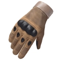 Gants tactiques de plein air pour hommes en kaki avec coques et protection en caoutchouc - L / Protection Coque Rigide-Doigt Complet / Sable