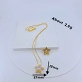 Ciondolo a stella dorato con cristalli incastonati su base in pietra, 17mm x 17mm - Stile Stella (17mm)
