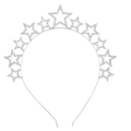 Silver alloy star headband with rhinestones for Independence Day celebration parties - White Zirconia Gold Color