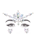 Face and body jewels set featuring iridescent AB rhinestones and white pearls stickers - Symmetric Iridescent Rhinestone (DA-28-1)