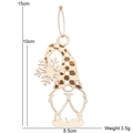 Hanging wooden Christmas gnome ornament with snowflake hat and rustic twine loop - Santa Claus Style B