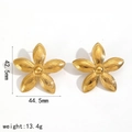 Gedetailleerde maattabel voor gouden bloemoorbellen van 42,5mm bij 44,5mm en 13,4g - Gouden Vijfbladsbloem Oorbellen (TE60550)
