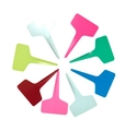 Colorful T-type plastic garden plant labels with writing area and pointed soil stake - 10PCS Colored Labels