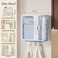 Sky blue wall-mounted kitchen organizer for utensils with Ag+ antibacterial drainage - Large Capacity Wall-mounted / Large Capacity Sky Blue