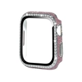 Coque rose pailletée pour Apple Watch avec double rangée de strass et protection d'écran - 40mm / Rouge