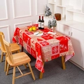 Nappe de Noël festive avec motifs rennes et flocons de neige sur une table dressée - Renne Flocon de Neige Colorblock (Style 9)