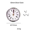 DIY 65mm silver clock movement with Roman numerals for bird house resin craft mold - 65mm Silver Clock Accessory (With Springs)