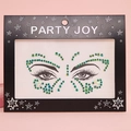 Face gem stickers featuring green and blue iridescent butterfly and eye rhinestones - HF-159-Green Blue Iridescent Butterfly Style
