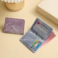 Slim matte purple and blue card holders with multiple slots and transparent ID window - Purple Card Pack