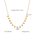 Dettagli dimensionali della collana in acciaio dorato con ciondoli tondi in zircone - Collana con Multiple Zirconie Dorate (HC-N40103)