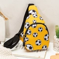 Cute yellow children's crossbody chest bag featuring black and white soccer patterns - Yellow Football