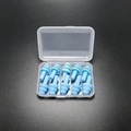 Set of 10 blue silicone noise-canceling earplugs in a clear plastic storage case - Light Blue (5 Pairs)