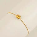 Bracciale regolabile in oro 18 carati con ciondolo a lettera B in stile minimal - Lettera B
