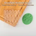Snowflake and deer acrylic embossing mold for 3D Christmas cookies and fondant - Snowflake Christmas Reindeer Stamp