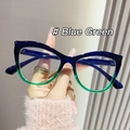 Cat eye glasses frames with blue and green gradient finish for women - Blue Green Gradient