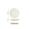Piatto piano in ceramica bianco crema con rilievo floreale, piatto piccolo da 20,5 cm - Piatto da dessert Britney da 8 pollici
