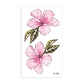 Temporary cherry blossom tattoo sticker with two pink floral designs on white paper - Hand-painted Cherry Blossom with Dewdrops Style (LY020)
