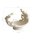 Matte white coral-inspired jewelry tray with gold trim for modern home decor - Jewelry Storage Ornament - 8764-a (short Style)