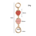 Pink and red strawberry bag charms with golden ring 14cm length dimensions - Red Strawberry + Pink Strawberry