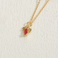 Collana d'oro con ciondolo a forma di granchio rosso e pietre in resina su carta - Stile Aragosta Granchio Rosso (XL2629)