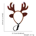 Verstellbares Weihnachts-Rentier-Geweih Stirnband für Haustiere mit Größenangaben - Haustier-Modell / Braunes Geweih Glocken