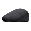 Deep grey retro newsboy hat with textured thermal fabric and a reinforced brim style - Gray / Adjustable