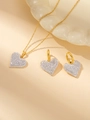 Dettaglio del set di gioielli a cuore con collana e orecchini con cristalli verdi - Set Collana e Orecchini (10 pezzi)