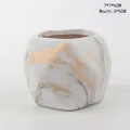 Hexagon White Marble Gold